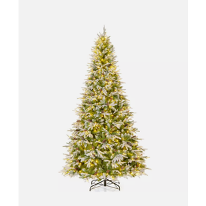 Pre-Lit Artificial Christmas Tree with Tips and Warm-White LED Lights