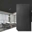 Art3d 12-Pack Slat Design 3D Wall Panels for Interior Wall Decor, 2x4 FT PVC Decorative Drop Ceiling Tiles - Black