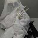 JOYIN 65" Halloween Decorations Outdoor Life Size Animatronics Ghost Decor, Sound-Actived Skeleton with Creepy Sound, Scary Haunted House Props for Garden Yard Lawn Outside Indoor