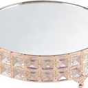 Elegant Gold Mirrored Cake Stand - Premium Crystal Glass Display with Sturdy Iron Base, Perfect for Weddings and Special Events