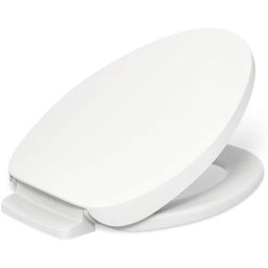 KOHLER 10349-0 PureWarmth Heated Elongated Toilet Seat, Soft Close Toilet Seat, Quiet-Close, Slow Close, Night Light, White