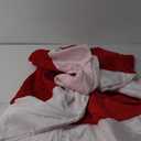 48" Red and White Velveteen Christmas Tree Skirt with White Trim