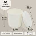 Juvale Sustainable Greetings 50-Pack 12 oz Disposable Soup Containers with Lids - To Go Paper Bowls for Food, Chili Cups, Ice Cream (White, 3.5x3.6 Inch) - Soup Bowls - Ice Cream Containers