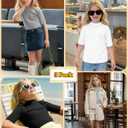 3 Pack Girls' 1/2 Sleeve Shirts | Mock Turtleneck Shirts, Half Sleeve, Basic, Elbow Length, Casual, Going out, Basic, Stretch, Soft, 5-14 Years, Summer