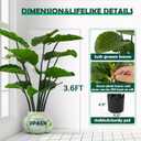 3.6FT Fake Plants 12 Leaf Dripping Guanyin Potted Plant, Faux Floor Plant for Kitchen Decor, Decoration for Artificial Plant Indoor, Indoor Outdoor Faux Tree for Home Bedroom Decor
