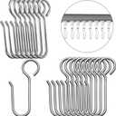 Jetec 180 Pcs Metal Curtain Track Hooks S Shaped Small Curtain Metal Drape Wire Hooks for Ceiling Drape Track (Silver)