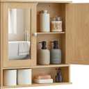 VASAGLE Bathroom Cabinet with Mirror, Wall-Mounted, 2 Mirrored Doors, 5.1"D x 22.2"W x 23"H