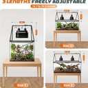 MECESOR Adjustable Reptile Lamp Stand - Triangular Reptile Light Stand with 3 Lengths for Terrariums,Heat Lamp Stand for Reptiles Tank,Stable & Space-Saving 18.5-47.2 in