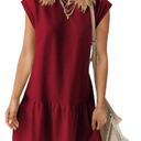 BLENCOT Womens Summer Dresses Casual Cap Sleeve Spring Ruffle Mini Sporty Sweatshirt Trendy Tshirt Dress