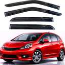 KPY Rain Guards Fit for 2009-2014 Honda Fit, Out-Channel Window Visors Vent Wind Deflectors 4PC, Car Accessories for 09-14 Honda Fit
