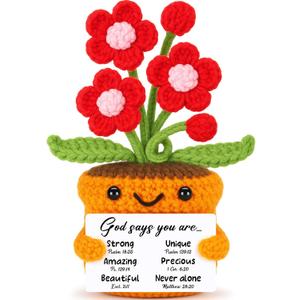 Agantree art Christian Religious Gifts for Women Daughter Mom Birthday Inspiration Faith Based Spiritual Godly Office Decor Friends Sister Coworker Encouragement God Says You are Handmade Flowers, 2.4 x 2.8 x 4.7 inches