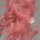 Long Pink Wig for Women Middle Part Pink Wavy Wigs Natural Looking Synthetic Heat Resistant Fiber Wigs for Halloween Costumes Cosplay Daily Use(26 Inch)