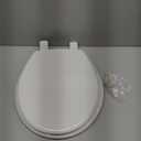 Mayfair Cassel Slow Close Toilet Seat, Easy Clean, Non Slip Premium Wood Seat, Easy Install, Made in USA, Round, White