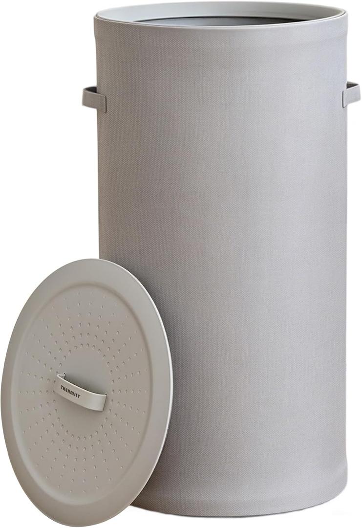 126L Laundry Hamper with Lid, Laundry Basket, Laundry Room, Gray, 16"L x 16"W x 29.5"H