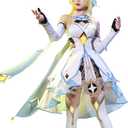 KIRA KIRA Traveler Lumine Cosplay Costume Game Genshin Impact Lumine Cosplay Costume Doki-SSR Halloween Party Costume Outfit, Size: Medium