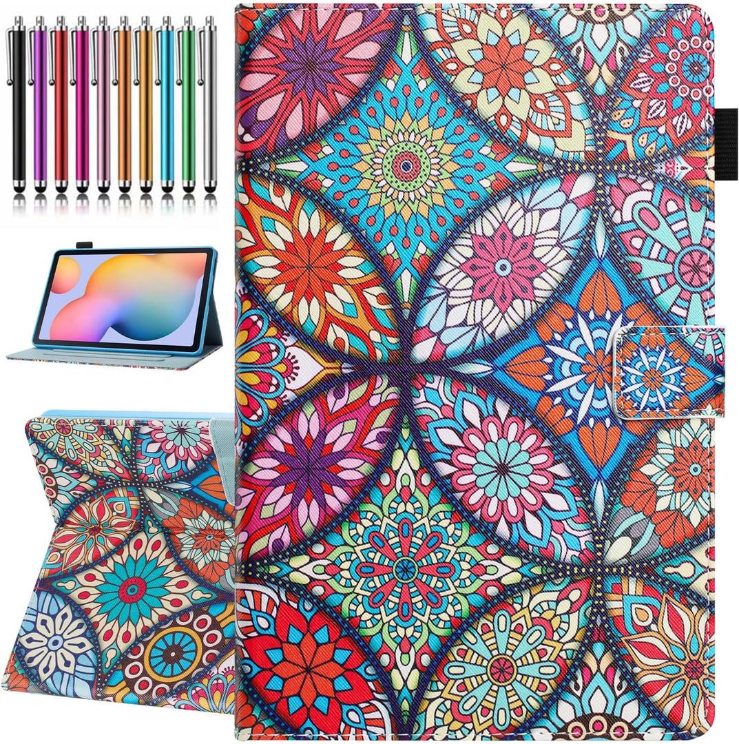 Case for Samsung Galaxy Tab A7 Lite 8.7 inch [ SM-T220/T225/T227 ] 2021 Model, Premium PU Leather Folding Stand Cover with Pen Holder & Multiple Viewing Angles - Kaleidoscope