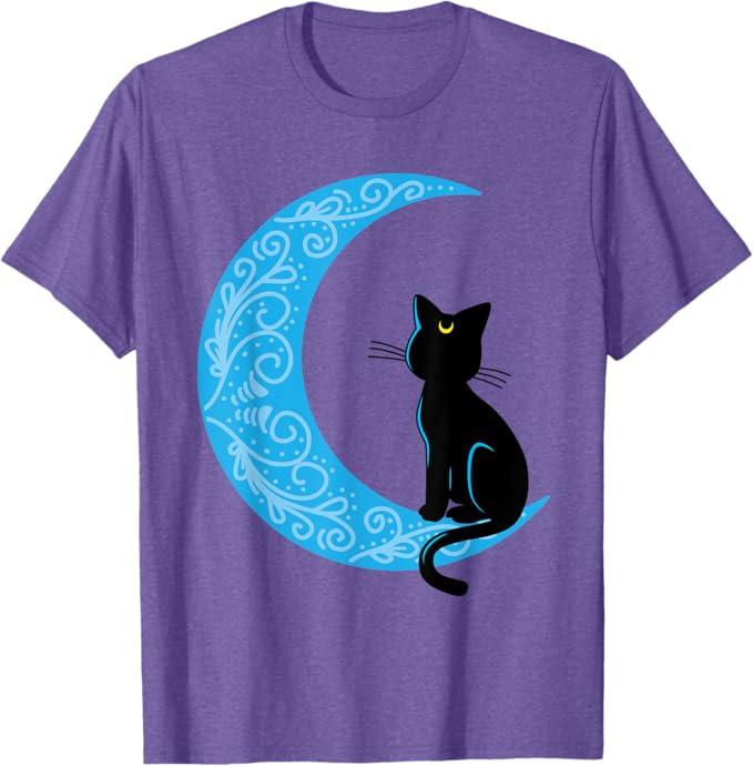 Black Cat Crescent Moon Sailor Mom T-Shirt T-Shirt (Size Small)