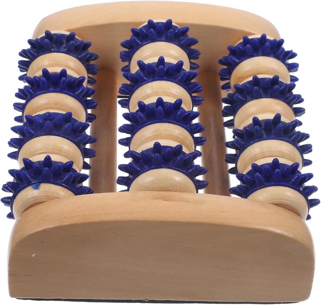 Portable Foot Massager Roller Wooden Manual Acupoint Tool for Foot Muscle Relief and Circulation Improvement Compact Handheld Design 5.51X4.72X2.16In