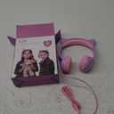 Kids Headphones, Safe 85db Volume Control Light Up Cat Ear Headphones for iPad Fire Tablet Kindle, On-Ear LED Children Headphones for School Learning Travel - Purple/Pink