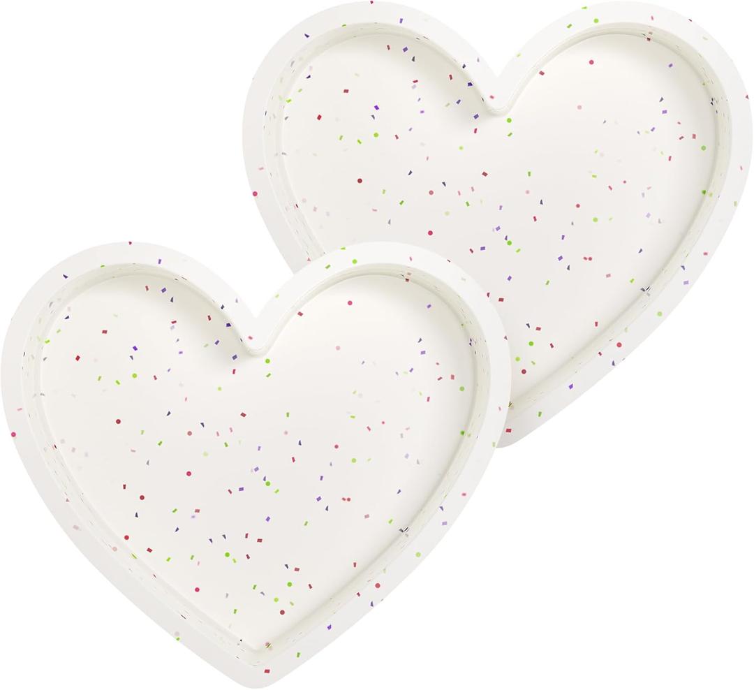 6 Inch Silicone Heart Shaped Cake Pans 2 Pcs Small Heart Cake Pan Set Nonstick Silicone Heart Molds for Baking (Cream)