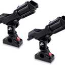 2 Pack Fishing Rods Holder with Mount Bracket, 360 Degree Adjustable Rod Racks Kit for Boat, Kayaks