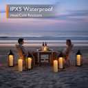 Homemory Outdoor Waterproof Flameless LED Candles 4" x 12", Battery Operated Large Pillar Candles with Remote & Timer, Long Lasting for Outdoor Lanterns & Patio, White, Set of 2