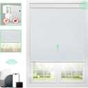 Motorized Blinds with Remote, Blackout No Drill Cordless Smart Roller Shades, Automatic Blinds for Windows, White,36" W x 72" H