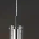 Light Modern Style Iron/Crystal/Glass Integrated LED Linear Pendant Light, Chrome