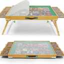 1500 Pieces Puzzle Table with Legs,34.25" x 25.2" Wooden Jigsaw Puzzle Board with 4 Drawers & Cover,3-Tilting Angles