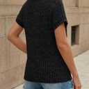 AUTOMET Womens Lace Short Sleeves Shirts Crochet Summer Tops Dressy Business Casual Blouses (Black, XXL)