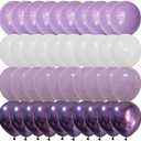 Latex Balloons White Lavender Purple– Gradient Purple color Balloons for Baby Shower Birthday Girl Wedding Anniversary Party Decorations (Voilet + Light Purple)