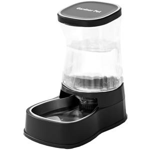 Automatic Gravity Water Dispenser for Dogs, 1Gallon Stainless Steel Dog and Cat Water Bowl Dispenser, Dog Water Fountain Dispenser for Small&Medium Dogs, Cats, Puppies(Black)