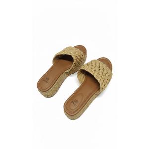 Platform Slip on Espadrille Sandals for Women Wedges Slides Bohemia Sandals Flatform Open Toe Beach Sandals Size 7.5