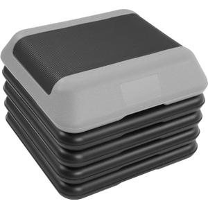 Fitvids Step Aerobic Platform, Exercise Step with 5 levels Adjustable Height, 4 Stackable Risers, Fitness Training Workout Stepper for Home Gym, Cardio Strength, Multiple Options (Gray)