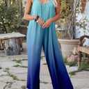 Womens Summer Casual Sleeveless Spaghetti Strap Boho Wide Leg Jumpsuits Rompers Dressy 2025 Trendy Outfits Clothes