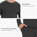 GYS Bamboo Viscose Men's Pajama Sets Long Sleeve Henley Neck Casual Sleep Set with Pockets (Black, XXL)