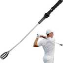 PodiuMax Golf Swing Trainer, Golf Grip Trainer for Tempo & Path, 2 Weights for Iron & Wood Hitting Chipping, Non-Slip Right Hand Ergonomic Swing Training Aid Golfers & Men & Beginners
