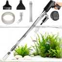 hygger Battery Powered Aquarium Vacuum Gravel Cleaner, 6 in 1 Automatic Fish Tank Vacuum Handle Control, Powerful Gravel Vacuum for Aquarium, Water Changer Sand Washer Water Filter Adjustable Length