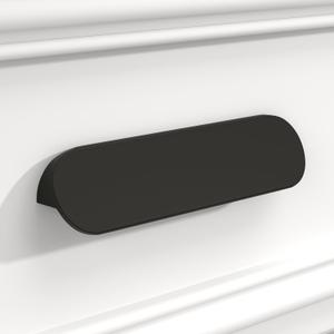 Peaha 20 Pack Black Finger Pulls for Cabinets 5 inch Matte Black Cabinet Pulls Edge Pulls for Cabinets 128mm Hole Centers