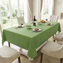 HX&OD Rectangular Tablecloth Cationic Fabric Waterproof Stain Resistant Wrinkle-Resistant for Home/Decoration/Party/Buffet/Wedding/Dining Room/Camping (Green)