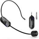 VOVIGGOL Wireless Microphone Headset, 2.4GHz, 160ft Range, Dual Type-C Charging, 3D Stage Reverb Effects, Compatible with 6.35mm & 3.5mm Jacks