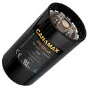 Canamax Premium 270-324 Mfd uF 250VAC Round Motor Start Capacitor 50/60 Hz AC Electric - Compatible with Single Phase Motor Capacitors Condenser Straight Cool or Heat Pump Air Conditioner