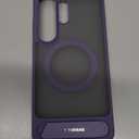 TORRAS Strong Magnetic & Seamless Stand for Samsung Galaxy S26 Ultra Case, Fit for MagSafe, Mil-Grade Drop Protection, Kickstand for Samsung Galaxy S26 Ultra Case, Translucent Back/Purple Edge