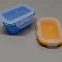 Annaklin Collapsible Food Storage Containers with Lids, Small Silicone Snack Containers, Stackable Portion Control Containers, Mini Fridge Organizer, Microwave Freezer Dishwasher Safe, 6.5oz, 2 Pack