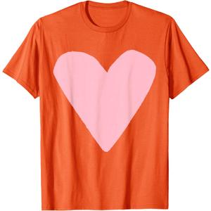 Light Pink Heart Orange T-Shirt. Small