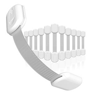 Baby Proofing Child Safety Locks (12 Pack) by Skyla Homes - The Safest, Quickest and Easiest 3M Adhesive Cabinet Latches, No Screws & Magnets, Multi-Purpose for Furniture, Kitchen, Ovens, Toilet Seats (White)