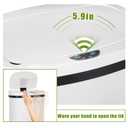 13 Gallon 50 Liter Garbage Can Kitchen Trash Can with Lid Automatic Sensor Touch Free Stainless Steel Waste Bin for Bathroom Bedroom Home Office,White