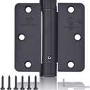 Self Closing Hinge 3 "x 3 " Adjustable 3 1/2 Inch Matte Black Auto Close Spring Hinges Door Closer Hinge 1/4" Radius Corner for Commercial Grade Auto Self-Closing 3 Pieces