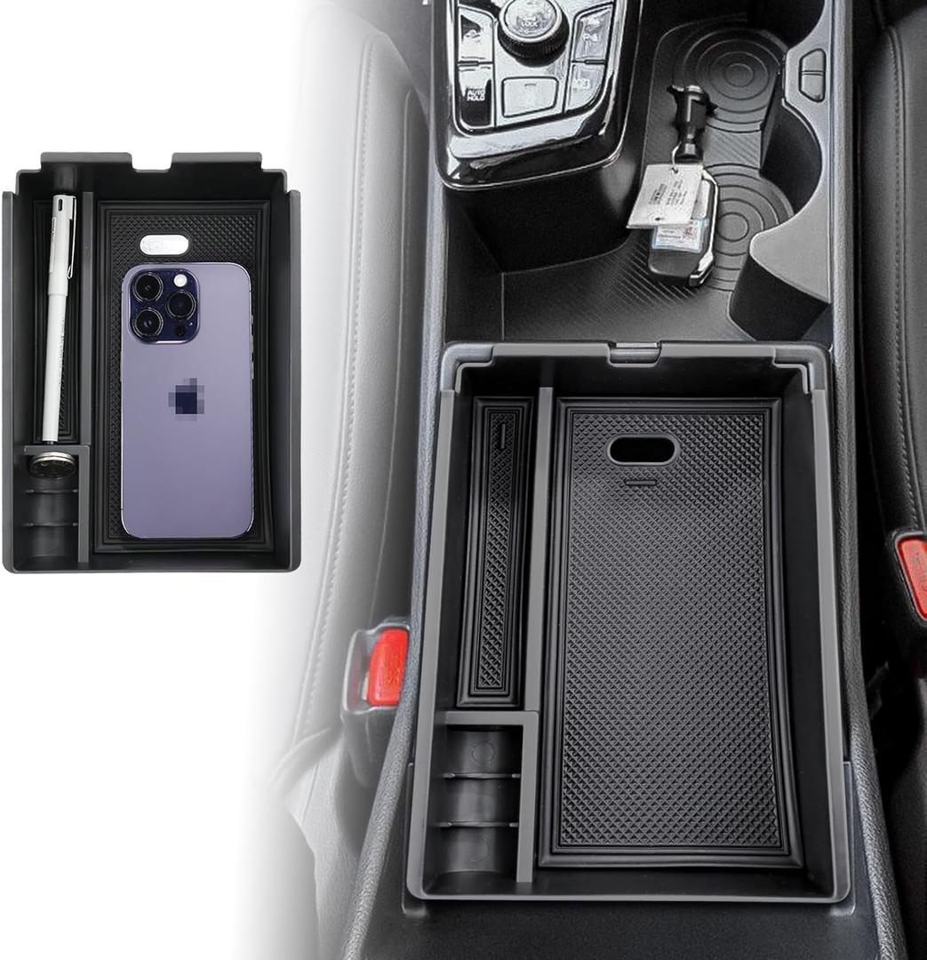 Compatible with Kia Sportage 2026 2025 2024 2023 Accessories NQ5 Car Interior Center Console Organizer Armrest Storage Box Armrest Cover Insert Tray -Black