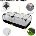 Small Animal Playpen, Portable Chicken Run Coop with Detachable Bottom and Breathable Mesh Walls, Foldable Pet Enclosure for Puppy Kitten Rabbits, Pet Tent Indoor Outdoor